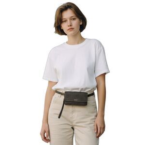 DKNY Unisex Monogram Belt Bag Brown Adjustable Strap Fanny Pack